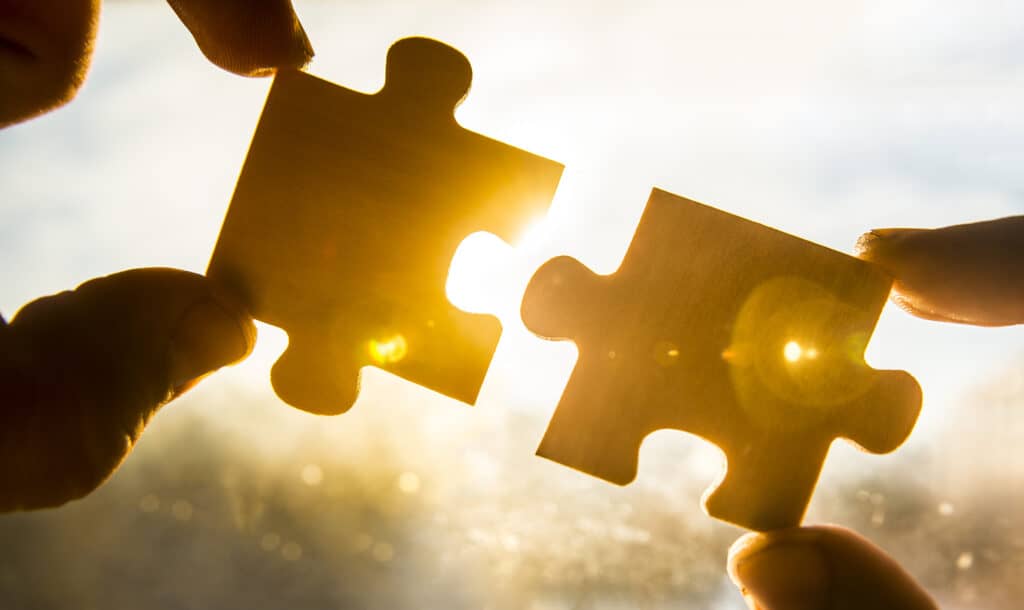 puzzle pieces coming together